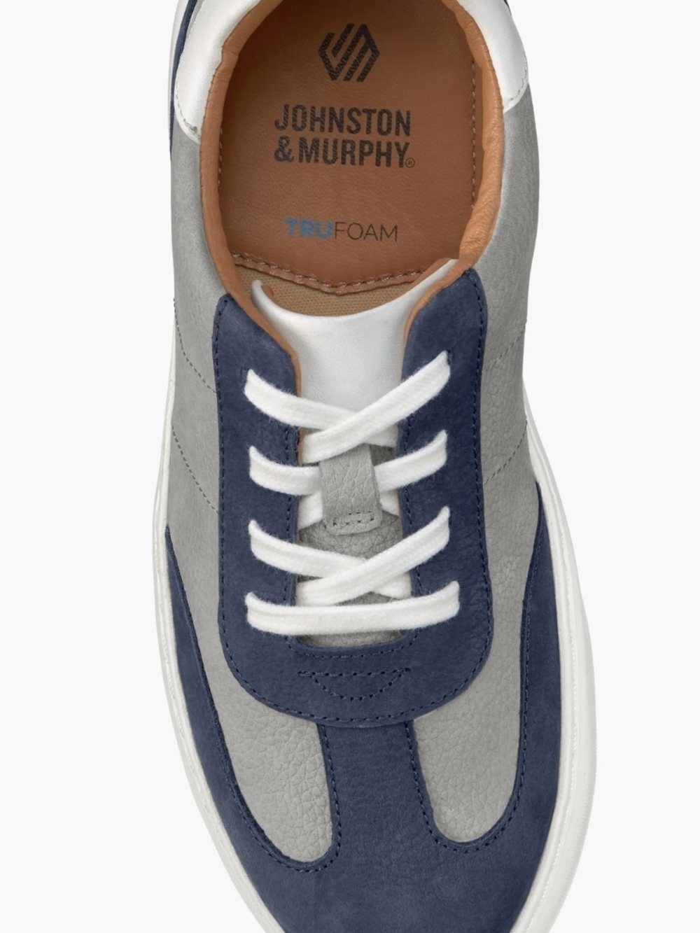 Johnston & Murphy Gray and Navy Kids Lace-Up Sneaker